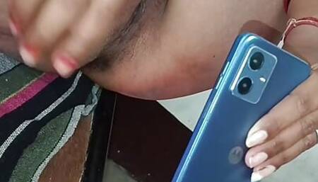 A friend of a schoolgirl from Desi, India, caught the conversation on a video call, and then her stepbrother forced me to devour
