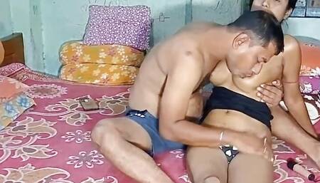 husband fucked Pinki in the bedroom while everybody was at home.