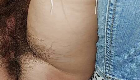 Hairy brunette pussy, big tits, sensual hairy woman in the kitchen. Sexy mom, hairy pussy, big ass,