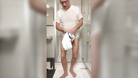 Trying on the leggings of whore