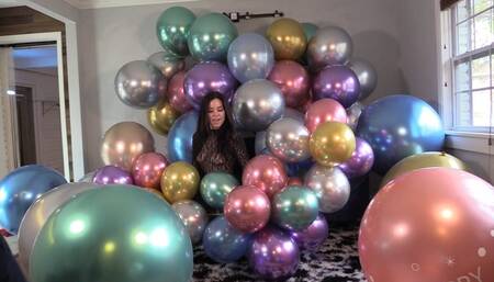 Metallic Balloon Mayhem: NYE Balloon Popping