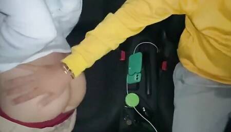 Cruising Uber Fucks a College Student Bareback in the Car and Cums Inside His Ass Outdoor