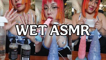 Wet asmr, water and lubricant