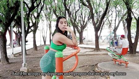 Beautiful Latina Finds Liam's Horny Guy in the Park and Proposes That He Fuck Her Pussy - Porn in Spanish