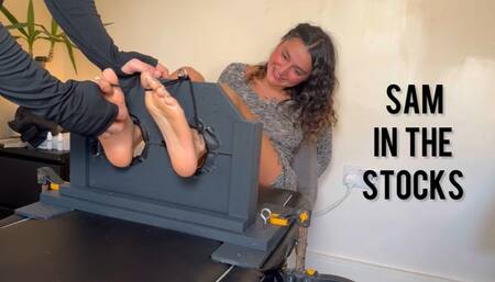 Sam’s first time tickled in the stocks