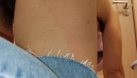 Hot latina with big ass, hairy pussy, big tits, big ass. Horny mom undresses and masturbates with moans.