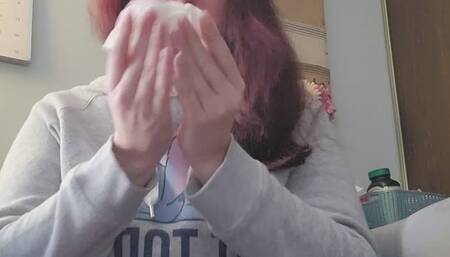 Coughing and Blowing my Nose Loud into a tissue