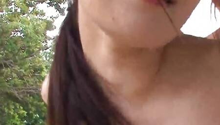Ready to creampie this warm Asian slut? Join Nanaka Kyono for a beautiful threesome outdoors baby!