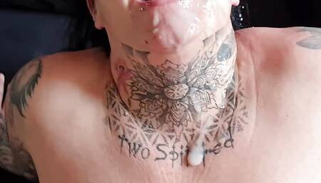 Sucking cock and taking a massive Facial