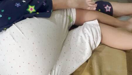 We were in our pajamas until my friend took it off