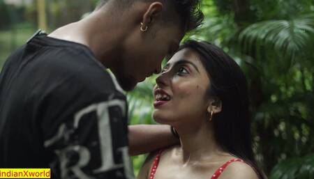 18yrs Indian unmarried couple find a room in Jungle! Hindi Sex