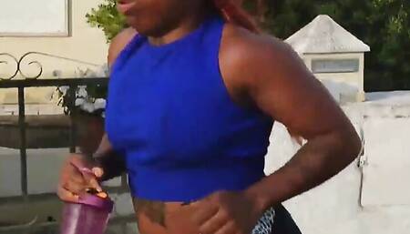 Redhead with a Giant Tail Filmed Training by His Lover