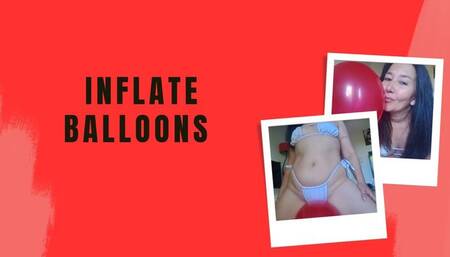 Inflating colorful balloons