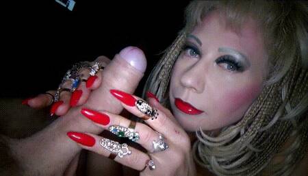 Slow handjob with red long shiny red fingernails - full clip - (1920x1080*mp4)