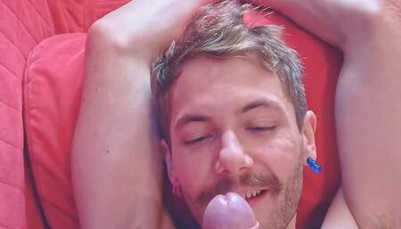 I Pinned Him Down and Had My Way with Him!  Blindfolded Face Fucking Facial Uncut Monster Cock