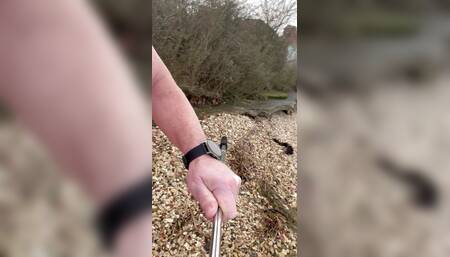 Naked walk on public beach
