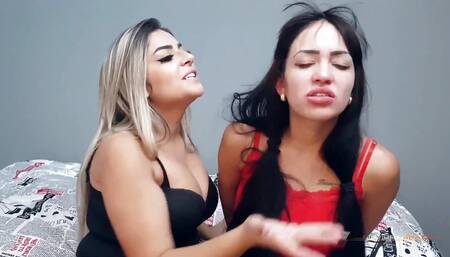 Hands in Mouth Squeezing Face