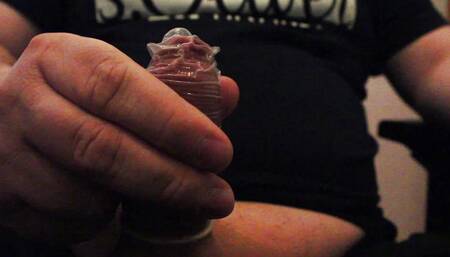 Cum in condom 2