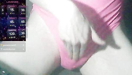 Close-Up Femboy Bulge in Pink Swimsuit