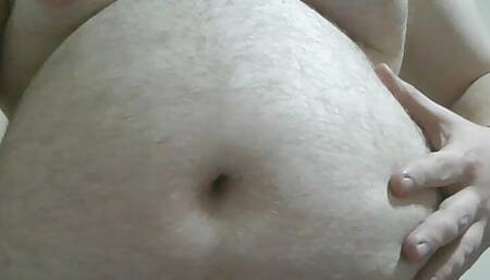 Straight Man is Showing His Fat Belly and Tits