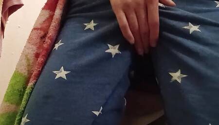 Skinny student girl masturbates in a public shower in a dorm