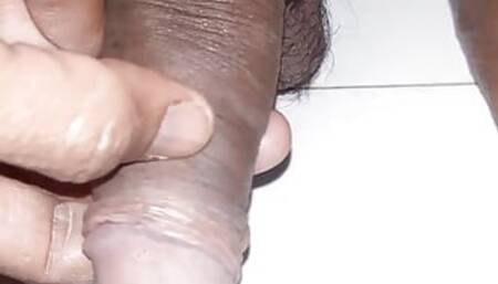 Peebathroom Desi Man Black Big Cock Closeup