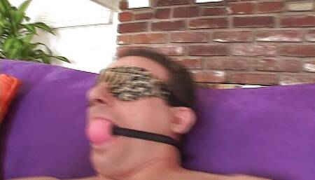 Tattooed blonde screams while getting hard DP from two men