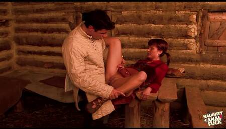 The barn gets steamy once the brunette gets in the mood for raunchy anal sex