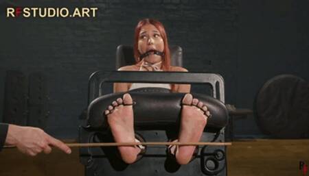 Veronica - First Time Bastinado for Her Sexy Soles + Ring Gag (UHD 4K MP4)