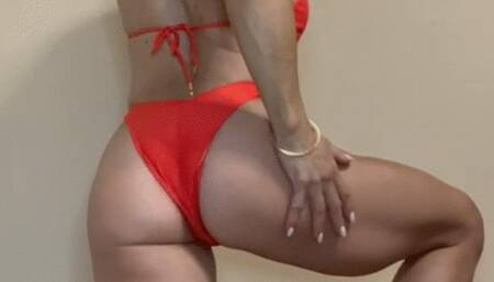 Red Bikini Red Hair Bar Stool