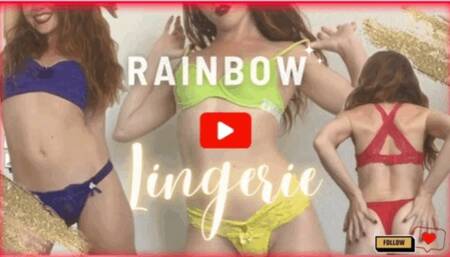 Rainbow Lingerie Try On Haul Modeling LeverageURAssets - 35