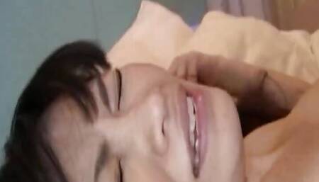 Smutty Japanese mom Rey Sakamoto is waiting for your meaty boner to plumb her unshaved cunny and make her jizz with