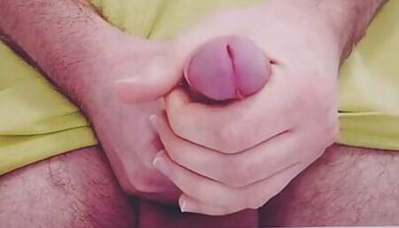 I jerk the head of my penis and cum!