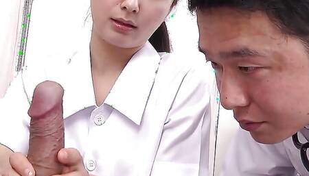 Petite Asian Nurse Tricked to Old Young Double Creampie Fuck in Japan Hospital in Uncensored Porn