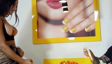 Hot Tgirl Drika Lima Makes Him Suck Her Hard Shemale Cock