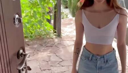 Fucked in the pussy and cum on the ass of a neighbor