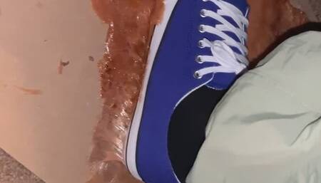 Femboy stuck in glue
