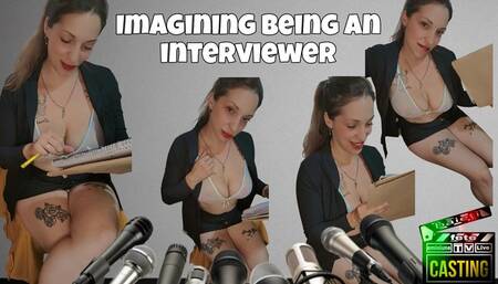 Sexy interviewer in action