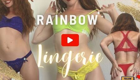 Rainbow Lingerie Try on Haul Modeling Leverageurassets - 35