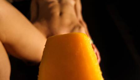 Frozen Lolly Teases Hot Body and Mouth