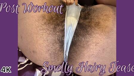 Post Workout Smelly Hairy Ebony Ass and Pussy Tease 4K