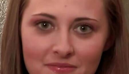 Inocent looking brunette with small tits mastubates before geting into wild threesome