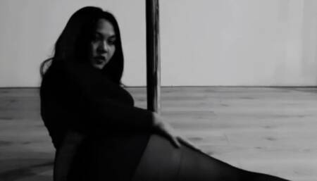 Pinay Pole Dancing with Heels and doing Aerial Hoops