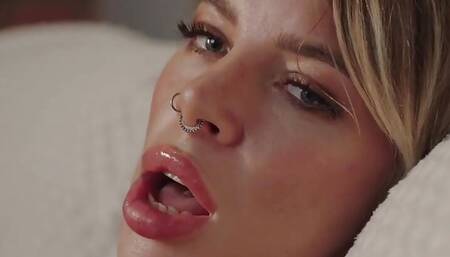 Young Tattooed Beautiful Girl Fucks Herself with a Dildo Until Orgasm. Hot Fuck From Heily Night