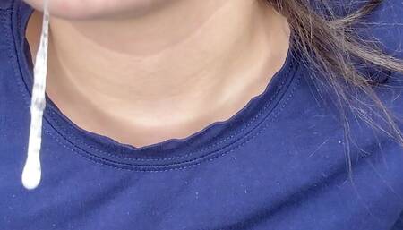 latina girl shows her hairy pussy in the bathroom and has an orgasm with a vibrator