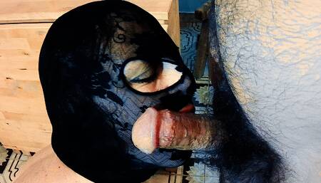 She's obedient and loves to suck his cock with devotion, making her master enjoy it