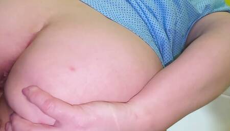 Stepson caught stepmom in the bathroom and fucked her in the ass and in the mouth