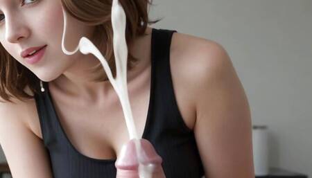 Ai Generated Hot Girls Milking and Sucking Gigantic Massive Dick.