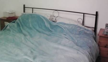 big breasts wife in red Basque stockings suspenders on cam