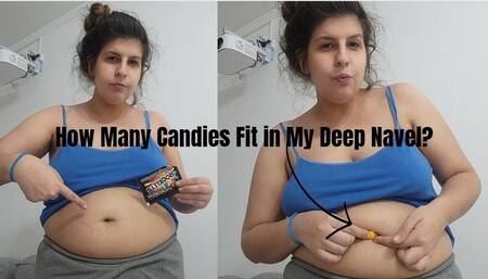 Bellybutton Challenge: How Many Candies Fit in My Deep Navel?